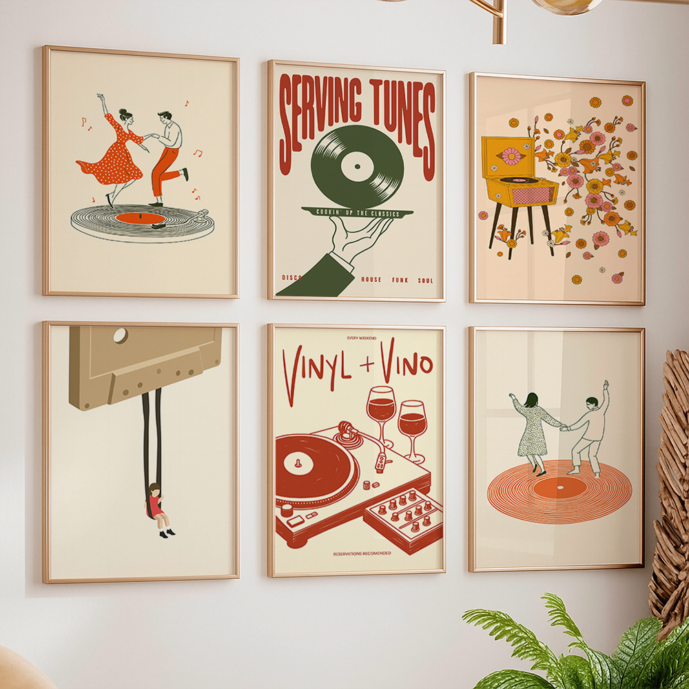 Musical Instrument Tuba - 1 Stück Vintage Musik Leinwand-Poster Ungerahmt