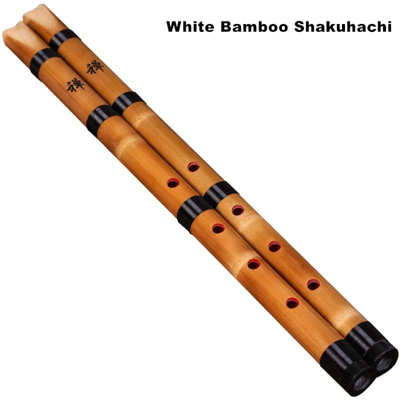 Musical Instrument In Japanese - Handgemachte natürliche weiße Bambus Shakuhachi Chiba/japanische