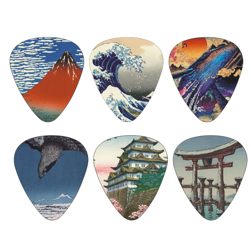 Musical Instrument In Japanese - Neue 12 Stück/Set Gitarrenplektren – Themenmalerei