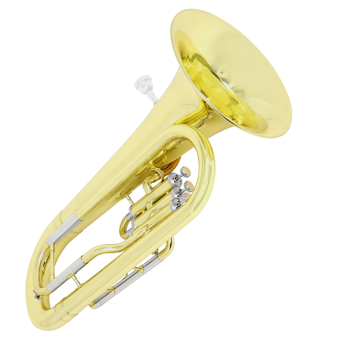 Musical Instrument Euphonium - SLADE Bb Euphonium 3-Tasten-Vertikalventil, Goldlack-Baritonhorn mit