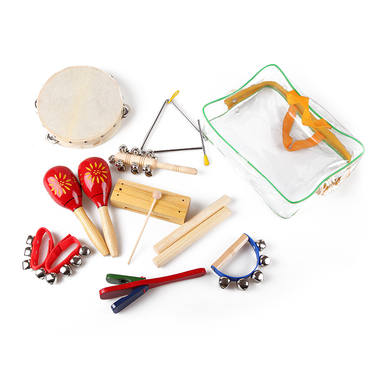 Musical Instrument For Toddlers - Kinder-Musikinstrumenten-Set, 6-teilig, Montessori-Lernspielzeug, Holztrommel-Rassel-Perkussions-Spielzeug für Kleinkinder